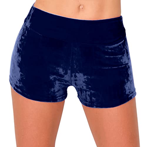 Image of ALWAYS Velvet Shorts - High Waist Stretch Velour Mini Shorts for Dance, Yoga, Casual Wear