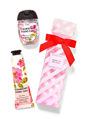 Bath & Body Works STRAWBERRY POUND CAKE - From Me To You - Mini Gift Set Hand Cream and Hand Gel Travel Size Bath & Body Works STRAWBERRY POUND CAKE - From Me To You - Mini Gift Set Hand Cream and Hand Gel Travel Size