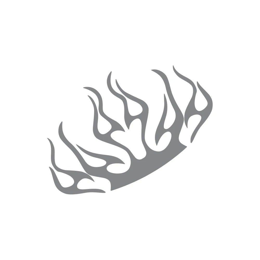 Universal Car Hood Cover Sticker Graphics Burning Flames Vinyl Film Decor Decals Auto Bonnet Body Decoration(Glossy Gray)