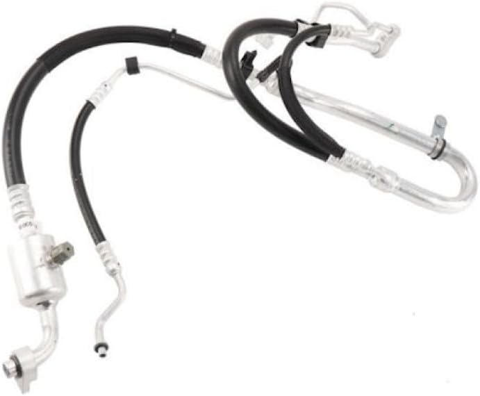 KarParts360 For Chevy Silverado 1500 2017 2018 2019 Air Conditioning Compressor Hose Assembly | Aluminum, Rubber | Fitting Block End 1 and 2 | Molded | Included Switch Service Port | For