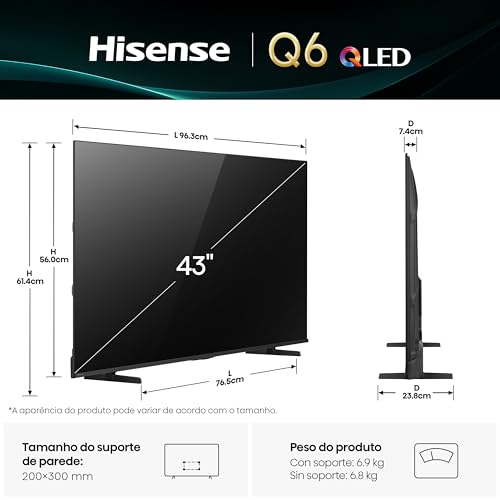 Smart TV Hisense 43" QLED 4K com HDR10+ e Dolby Atmos - Imagem 3