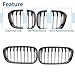 X AUTOHAUX No.51137371685/51137371686 Front Upper Hood Bumper Grille Grill for BMW 1 Series F20 2015-2018 Front Upper Bumper Kidney Grille Grill Signal Slat Gloss Black 1 Pair