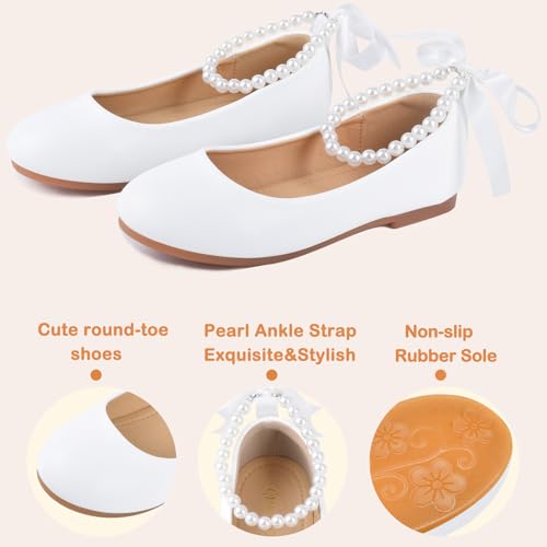 ZGDG Girls Flat Dress Shoes Ballet Shoes,Glitter Mary Jane Flats Wedding Party Ballerinas with Elastic Strap for Little/Big Kid2