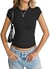Cada Camiseta de Manga Corta para Mujer con Cuello Redondo Básica Casual 4