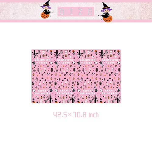 81Pcs Pink Halloween Tableware And Decorations, 20 Guest - Halloween Plates, Party Cups, Napkins, Tablecloths, Serving Trays, Knives, Forks, Halloween Party Supplies (Pink) #TOP4