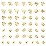 chuanhylis 50 Pièces Bijoux de Cheveux, Bijoux Cheveux Tresse Doré, Ajustable Bijouxs Cheveuxs Pirate, Unisexe pour Tresses, Dreadlocks Accessoires pour Dreadlocks