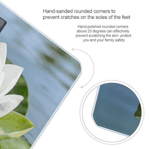 Báscula digital de baño White Green Lotus con pantalla LCD miniatura 4
