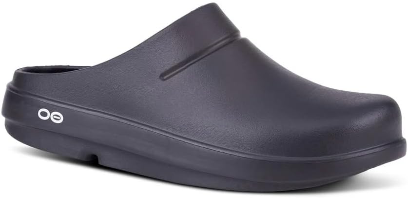 OOFOS Unisex OOcloog, Lightweight Recovery Footwear - Reduces Stress on Feet, Joints & Back - Machine Washable (Black/Black, US Footwear Size System, Adult, Men, Numeric, Medium, 10)