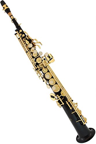 Lazarro Black-Gold Keys Bb B-Flat Straight Soprano Saxophone Sax Lazarro+11 Reeds,Care Kit~24 Colors Available-300-Bk #TOP1