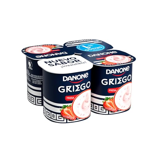 Griego DANONE - Yogur Cremoso con un 30% menos de Materia Grasa - Óptimo para toda la familia - Sabor Fresa - 4x110 g