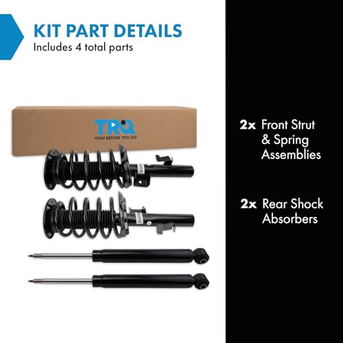 Image of TRQ Front and Rear Complete Strut Assembly & Shock Absorber Kit Complete Strut & Coil Spring Assembly Compatible with 2010-2016 Volvo XC60