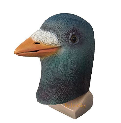 DylunSky New Halloween Pigeon Latex Mask (Colored Pigeon)