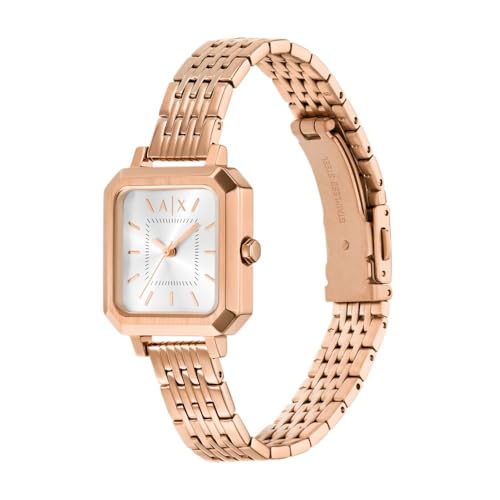 Image of Armani Exchange A|X Women's Watch, Square Three-Hand Stainless Steel Watch for Women