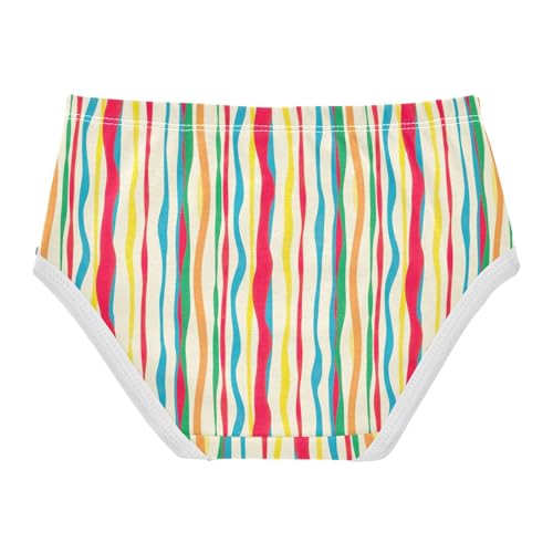 Joisal Toddler Girls Underwear 2t Cotton Girl Panties Cute Fun Kids Briefs Undies Colorful Stripes Art2