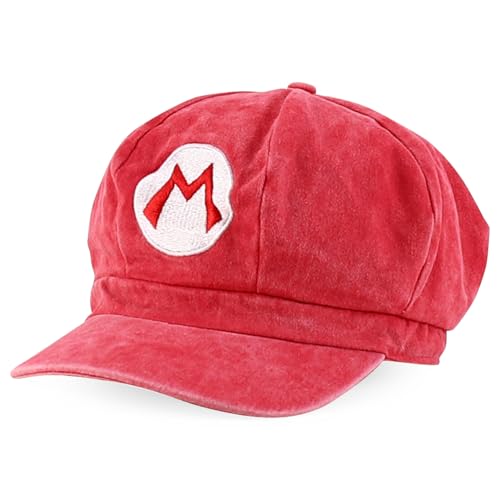 Image of Armycrew Mario Luigi Pigment Dyed Newsboy Style Cosplay Costume Hat