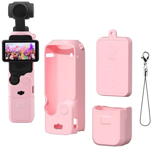Buziba Silicone Protective Case Cover for DJI Osmo Pocket 3 Silicone Sleeve Protective Cover Handheld Gimbal Action Camera Accessories(Pink)