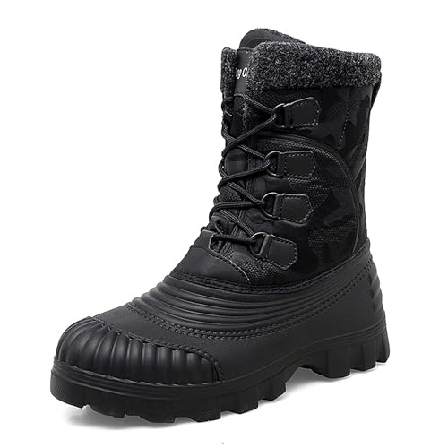 Men's High Top Snow Boots Non-Slip Outdoor Climbing Boots Waterproof Hiking Boots Outdoor Warm Winter Boots