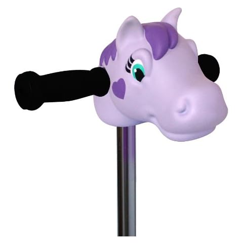 Scootaheadz: Kids Scooter Accessories | Pony Purple | Fits Most Childrens 2 Wheeled and 3 Wheeled Scooters | T-Bar Handle Scooter Pony Head for Boys and Girls Cover