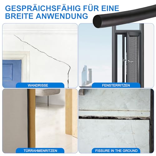 NZNSML 6 Meter Dichtschnur Ø 4mm Fugenfüllprofil EPDM Hinterfüllschnur Schwarz Rundschnur Fugenschnur Füllschnur Fugendichtschnur für Fuge und Spalt Beton Türen Fenstern Wänden Decken