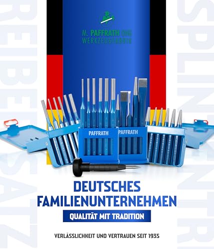 Paffrath® Splintentreiber Set 6-teilig (2–8 mm) – Durchschlag Set aus Chrom-Vanadium-Stahl – Präzise geschliffene Spitzen – Robuste, lackierte Schäfte – Made in Germany