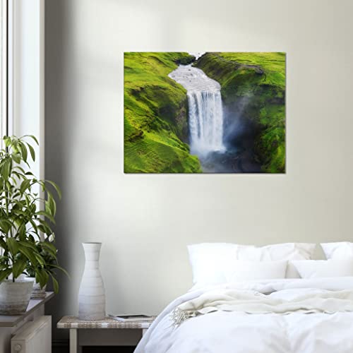 Art mural Paysage Cascade verte Toile encadrée Solution murs vides - 4