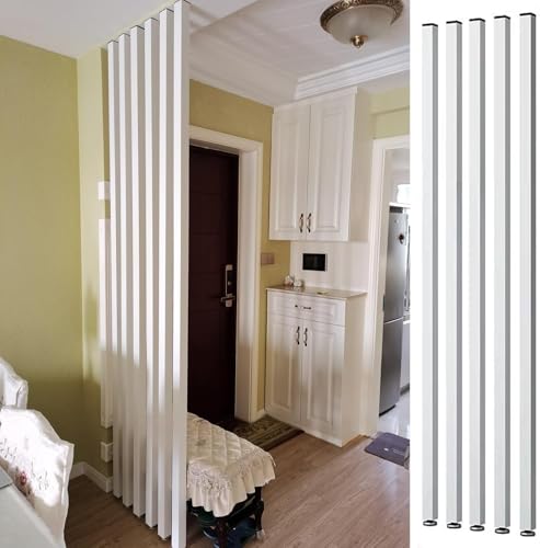 Separador de ambientes de pared de 70 a 240 cm de altura del suelo al techo, poste de listones de madera para decoración del hogar, oficina, entrada, no requiere montaje, elegante separador de