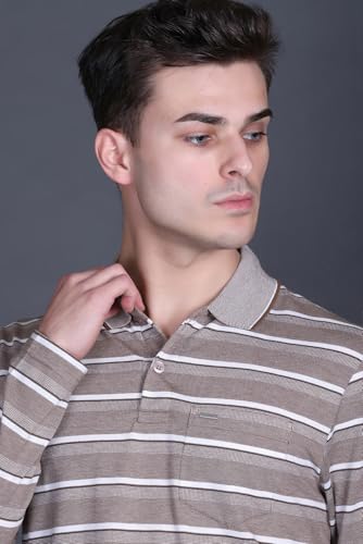 Image of Full Sleeve Polo T Shirt for Men Cotton with Pocket and Collar - Regular Fit Tshirt