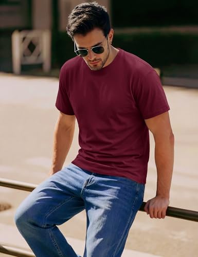 Image of MAGCOMSEN Mens T-Shirts Short Sleeve UPF 50+ Lightweight Moisture Wicking Basic Crewneck Casual Summer Cooling T Shirt