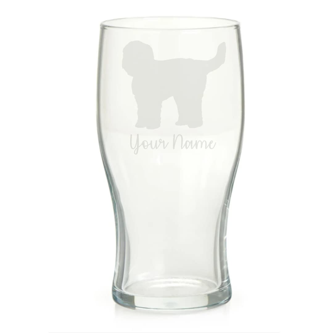 Personalised Old English Sheepdog Engraved Pint Glass, Dog Gift for Women, Gift for Men