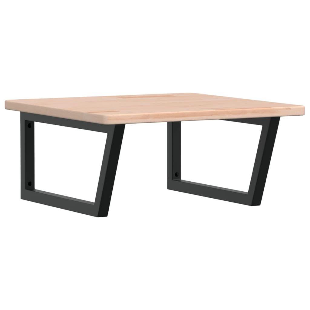 Lavabo flotante de madera maciza de roble con mango de acero, estante de pared de baño resistente, estante para cremas y toallas que ahorra espacio, sin taladrar
