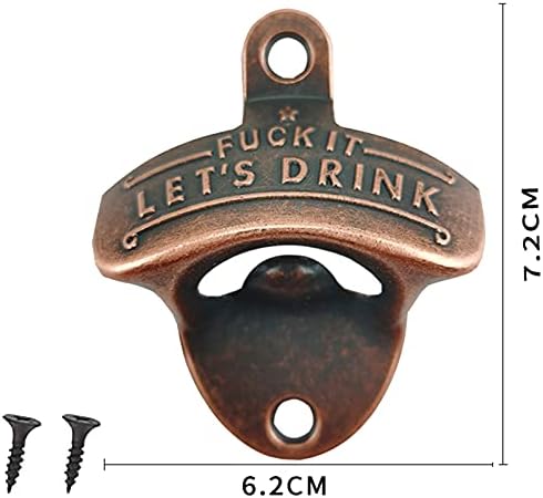 Wall Mounted Beer Bottle Opener, Cast Iron Bottle Opener Wall Mounted, Rustic Retro Style Vintage Beer Bottle Opener for Bar, Kitchens & Vintage Rustic Bar