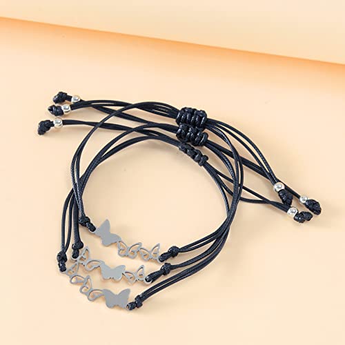 Fuqimanman2020 Best Friends Matching Bracelet Friendship 2/3 Heart Butterfly Bracelets Set Gift for BFF Friend Sister3