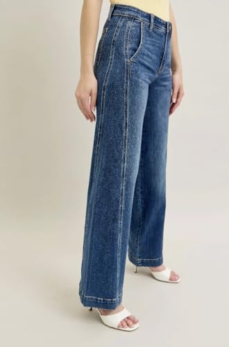 Judy Blue Dark Wash High Rise Wide Leg Jeans - Ivory Gem4