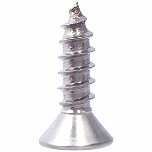 #8 x 5/8" Flat Head Wood Screws, Phillips Drive, Type 316 Marine Grade Stainless Steel, Full Thread, Bright Finish, Quantity 100 By Fastenere