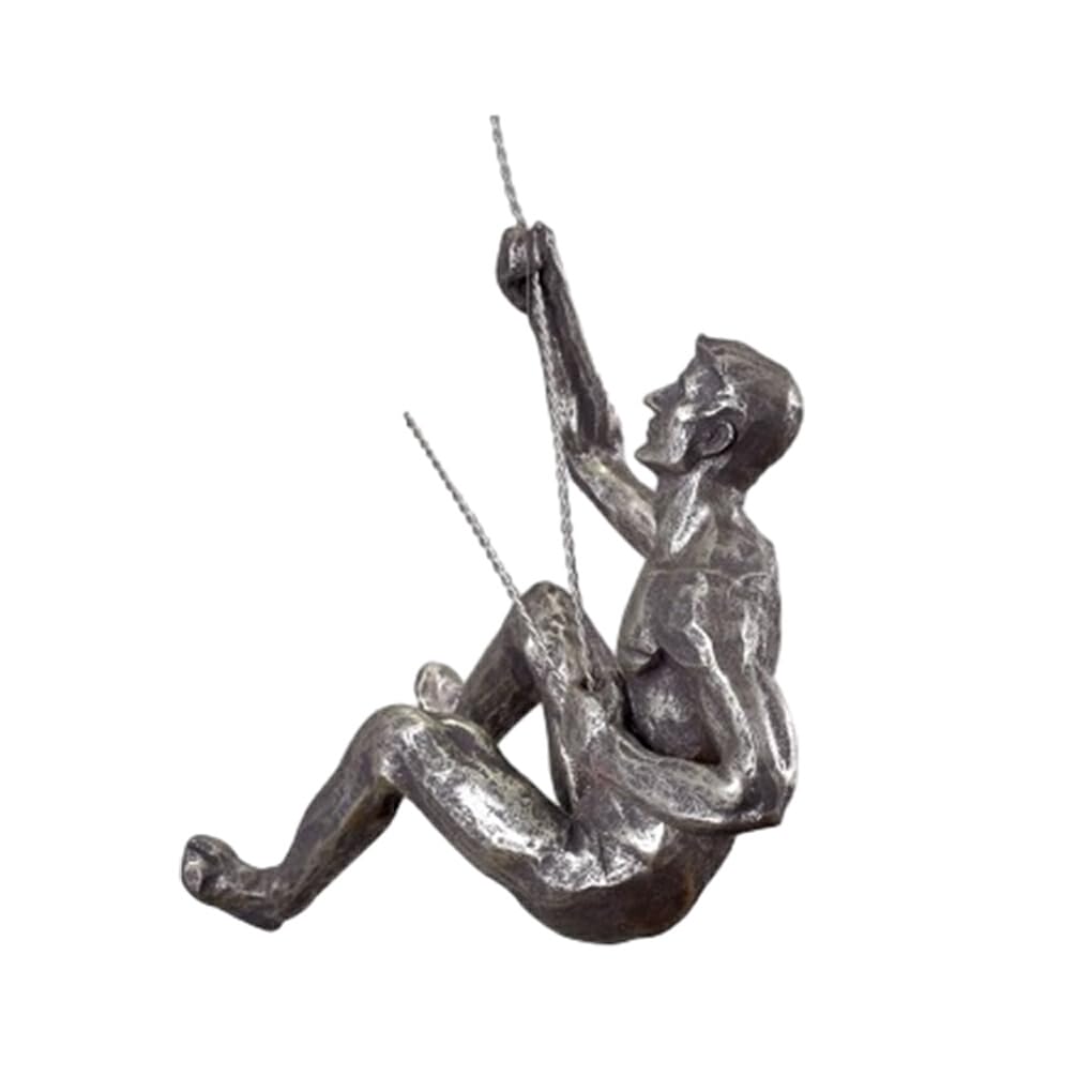 lmoikesz Climbing Man Wall Sculptures Statue Exquisite Unique Style Add Charm To Home Creative Rock Climber Statue Pendant Resin, silver Type 2