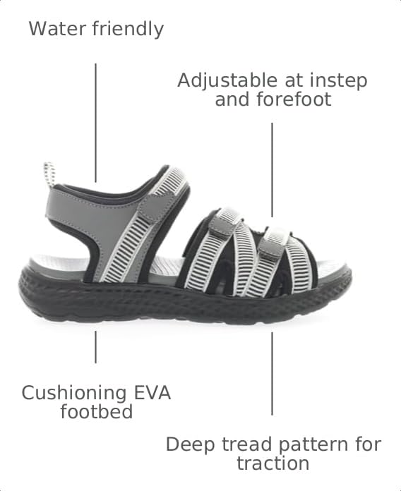 Propét Women's TravelActiv Adventure Sandals, Lt Grey, 11 X-Wide US - image 3