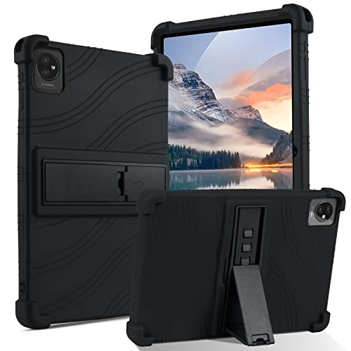 BENTOBEN Universal Silicone Case for 10.1 inch tablet, Soft Silicone Case for DOOGEE U10/U9/T10/Blackview Tab7/Tab 8 WiFi/TECLAST/OSCAL/jumper/B... 10"/SGIN 10.1"/HotLight Tab with Stand - Black