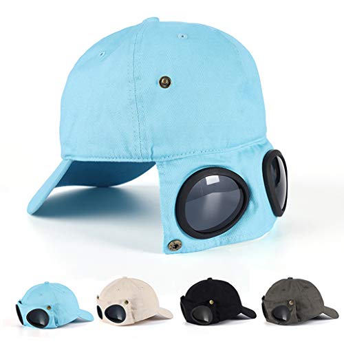 Baseball Hat with Goggles Sunglasses Adjustable Soft Curved Baseball Hat Hip Hop Hats for Men Women Unisex2