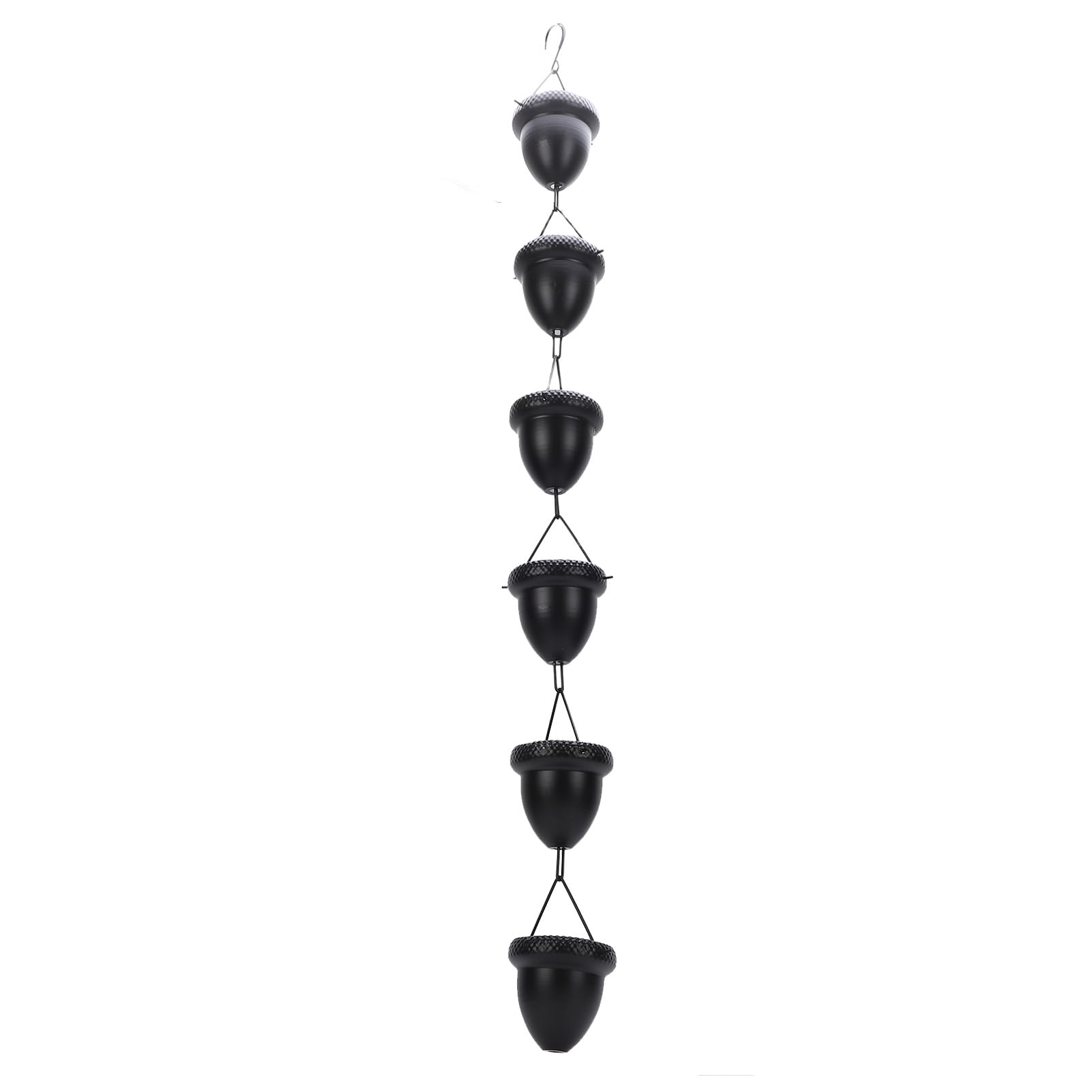 Jiawu Chaîne de Pluie de Gland en Fer, Pendentif Décoratif, Chaîne de Canal de Cascade pour Porche, Balcon, Jardin, Longueur 1M