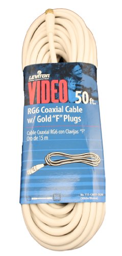 Câble RG6 coaxial Leviton C6851-g3e plaqué or pour signal audio vidéo pur