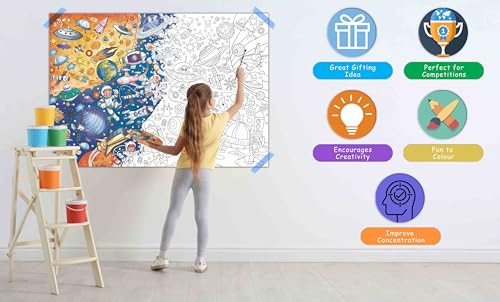 Image of SEARCH & FIND EXPEDITION activity mat, FAIRY LAND ADVENTURES activity mat, ANIMAL KINGDOM activity mat and GIANT SPACE COLOURING POSTER | Combo of 3 activity mats with pen and 1 colouring poster