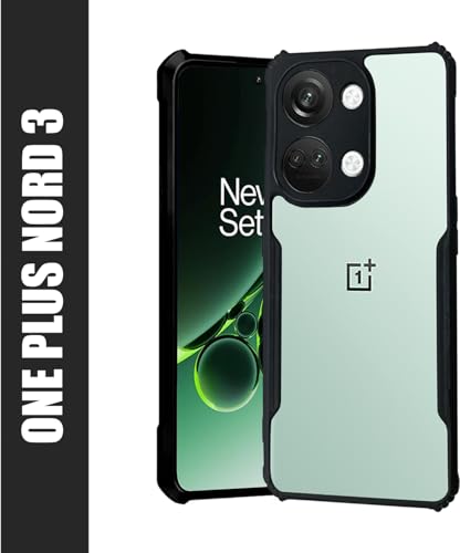 Image of AIBEX Crystal Clear Back Cover Case for OnePlus Nord 3 5G | 360 Degree Protection | Shock Proof Design | Transparent Back Cover Case (PC & TPU, Black Bumper)