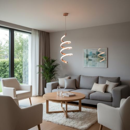 Image of BrightLyt Adjustable Spring Style LED Hanging Lights for Living Room /Bedside, Pendant Lights for Ceiling of Kitchen Island, Hanging Lights for Home Decoration /Dining Area /Cafe (Pack of 1)