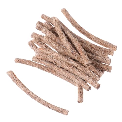 Garneck 20pcs Beeswax Twine for Camping Hiking Flammable Rope Wick for Campfire Bbq and Outdoor Adventures Made of Hemp Material