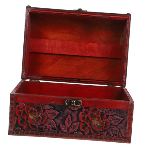 GLEAVI Caja de Joyería Vintage de Madera con Diseño Floral Cofre Decorativo para Almacenamiento de Joyas para Dormitorio y Especiales