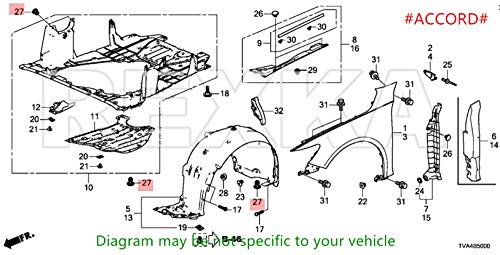 Rexka 40Pcs Rear Front Bumper Cover Fender Grille Under Cover Push-Type Retainer Clip Fastener Rivet 91505-Tm8-003 For Honda Acura #TOP5