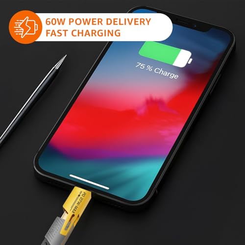 Image of SURAIELEC 4-in-1 Multi Fast Charging Cable - 3A Nylon Braided 1.5M Cable with Type-C & Micro USB for iPhone, iPad, Samsung, OnePlus, Xiaomi, Oppo, Vivo, Android & Car Charging