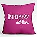 HUURAA! Housse de coussin décorative avec cœur - 40 x 40 cm - Fuchsia - Avec motif pour les personnes les plus belles - Idée cadeau pour les amis et la famille