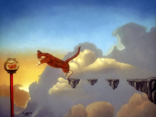 VanGohArt â€“Leap of Faith - Artist Michael Bridges, Canvas Giclee Wall Art Print, Framed