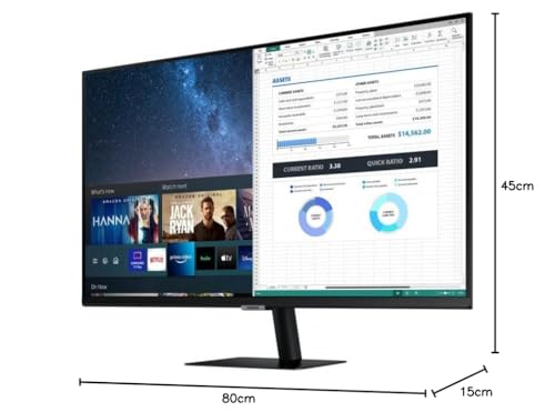 Smart Monitor M5 27'', Dalle VA 27", Résolution FHD (1920 x 1080), HDR10, Tizen, Smart Hub, noir